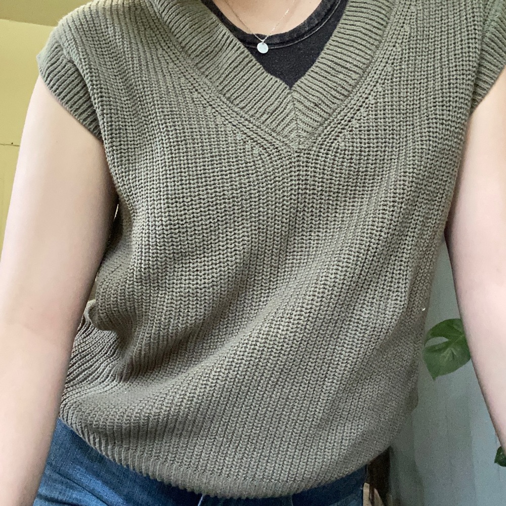 Green sweater vest